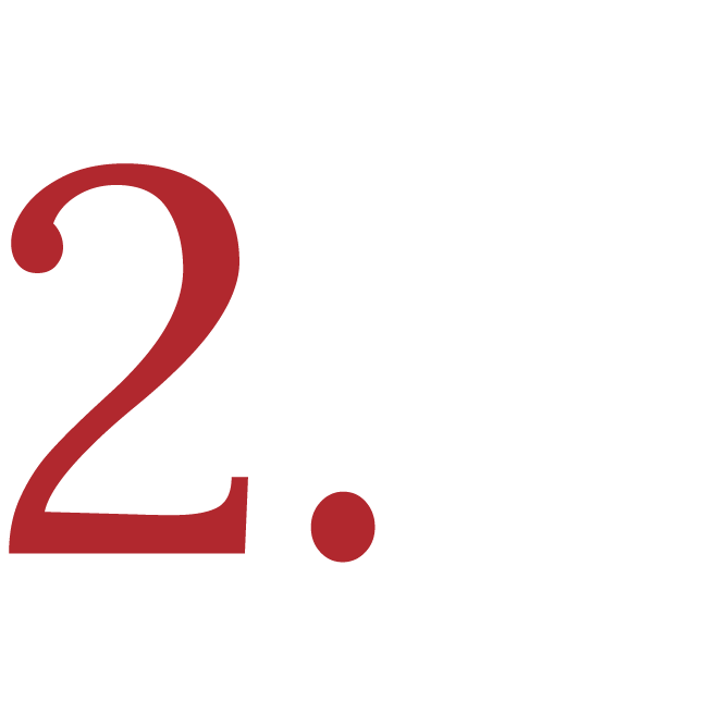 Large red number two with period